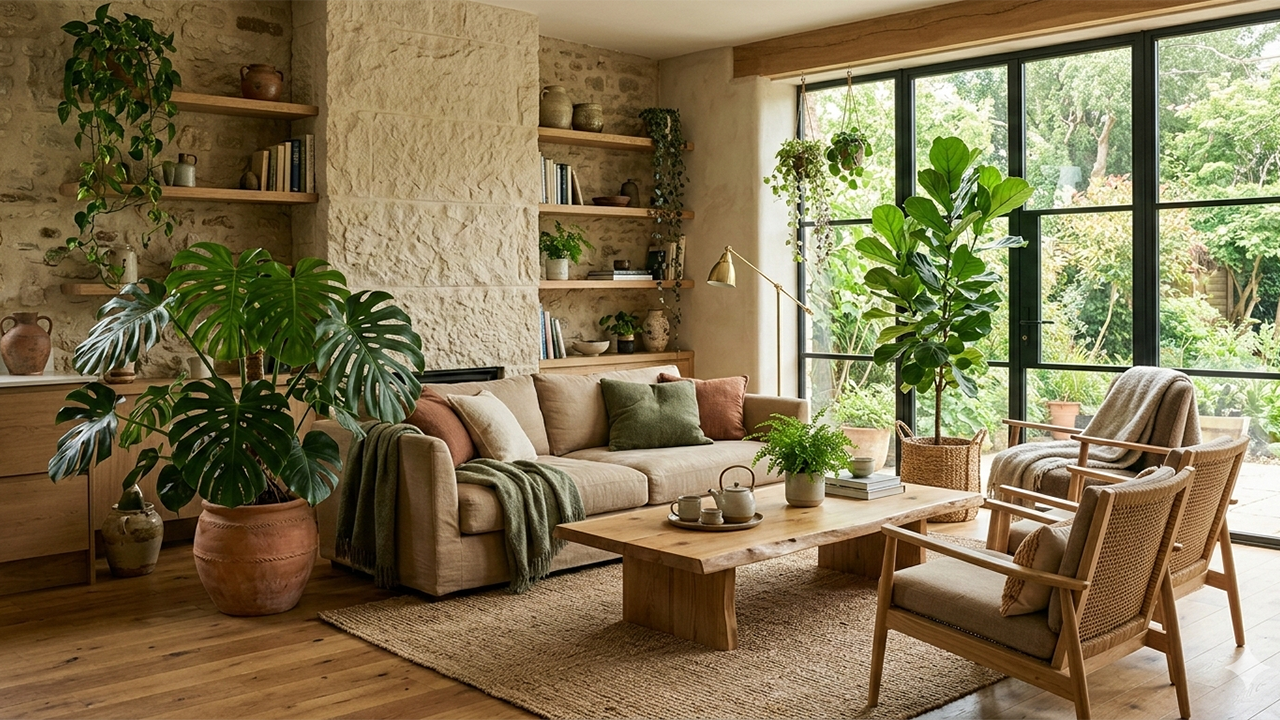 Biophilic Design with greenery and natural materials